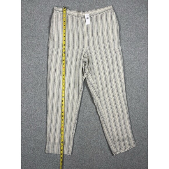 Banana Republic Hayden Linen Pants Striped Mid Rise Tapered  Women's Size 10 NWT - Picture 3 of 9